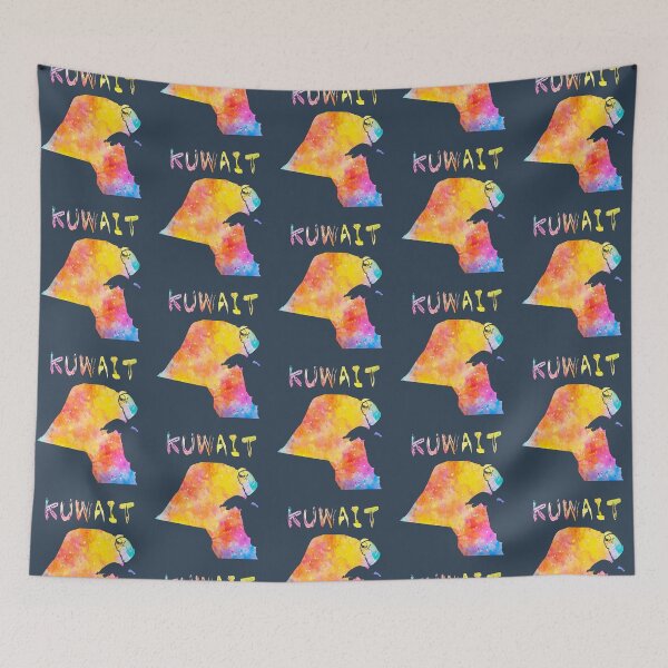Item preview, Vibrant Kuwait Map Watercolor Art Silhouette designed and sold by mashmosh.