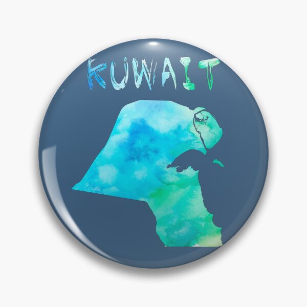 Item preview, Kuwait Map Watercolor Art - Vibrant Teal & Blue Silhouette designed and sold by mashmosh.