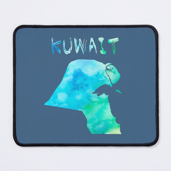 Item preview, Kuwait Map Watercolor Art - Vibrant Teal & Blue Silhouette designed and sold by mashmosh.