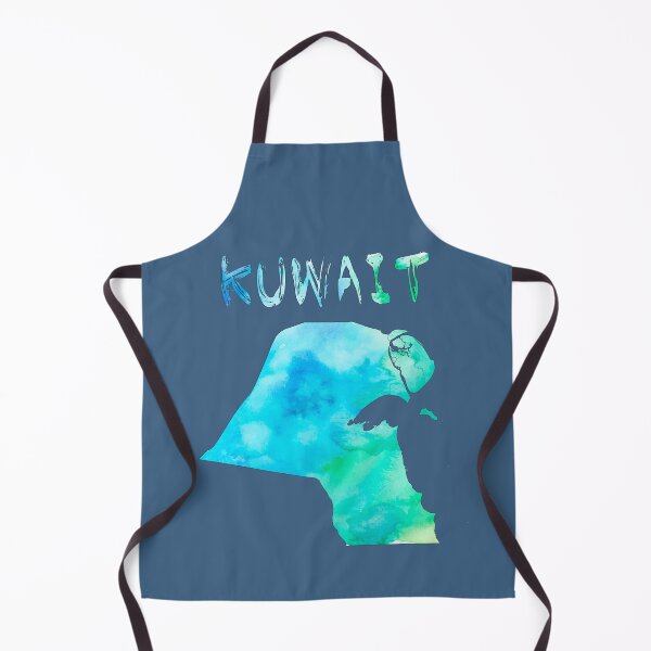 Item preview, Kuwait Map Watercolor Art - Vibrant Teal & Blue Silhouette designed and sold by mashmosh.