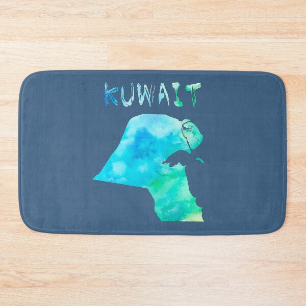 Item preview, Kuwait Map Watercolor Art - Vibrant Teal & Blue Silhouette designed and sold by mashmosh.