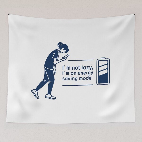Item preview, Energy Saving Mode Low Battery Humor Design designed and sold by Jirada.