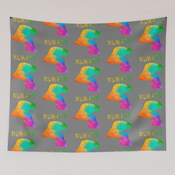 Item preview, Kuwait Watercolor Map Art,: Vibrant Rainbow Silhouette designed and sold by mashmosh.