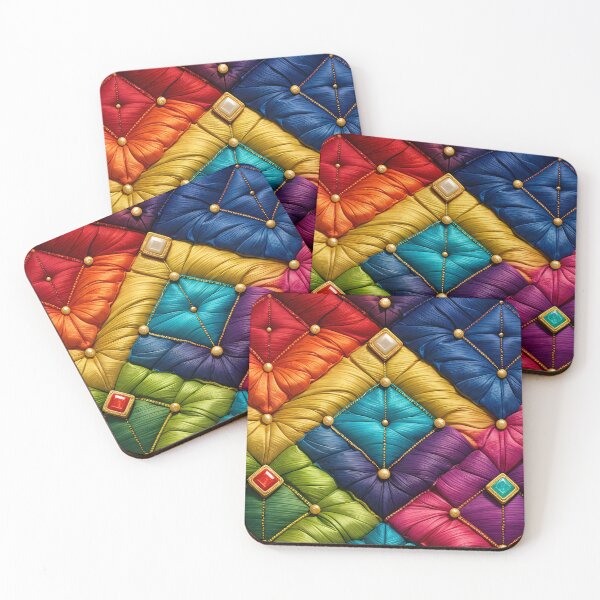 Item preview, Rainbow Velvet Tufted Pattern designed and sold by Kaleidoscope Print.