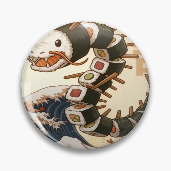 Item preview, Sushi Dragon Illustration | Cute Japanese Food Fantasy Art | Kawaii Sushi Creature Design designed and sold by AbstractAuraArt.