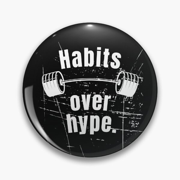 Item preview, Habits over hype. Gym Fitness Motivation Quote designed and sold by TeeArtWorld.