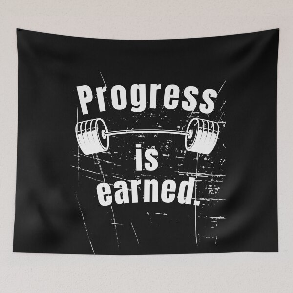 Item preview, Progress is earned. Gym Fitness Motivation Quote designed and sold by TeeArtWorld.