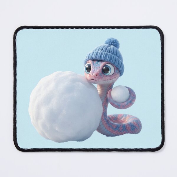 Item preview, Cute 3D Winter Snake - Sneaky Snowball Fight designed and sold by PixMoody.