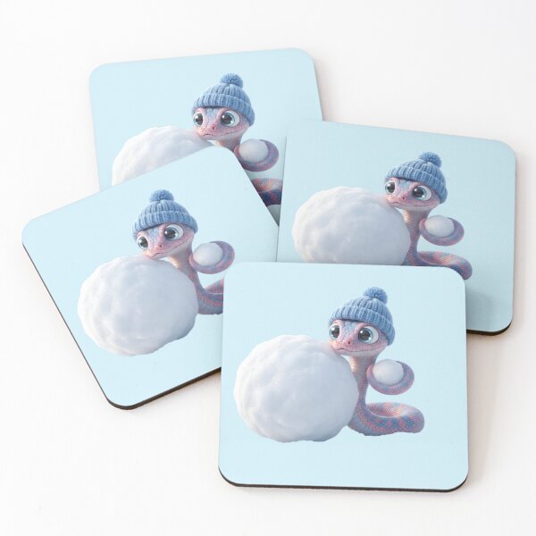 Item preview, Cute 3D Winter Snake - Sneaky Snowball Fight designed and sold by PixMoody.