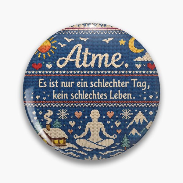 Artikelvorschau, Atme Motivation Spruch – Gemütliches Yoga Strick Design entworfen und verkauft von Mauswohn.