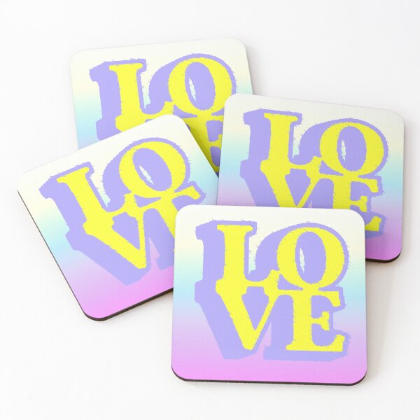 Item preview, LOVE in Large Letters with Pinkish Blue Background – Romantic and Soft Design designed and sold by AstronautMerch.