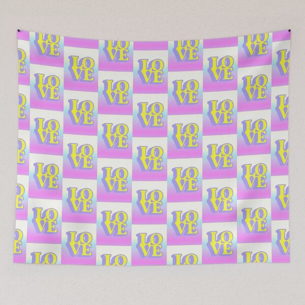 Item preview, LOVE in Large Letters with Pinkish Blue Background – Romantic and Soft Design designed and sold by AstronautMerch.
