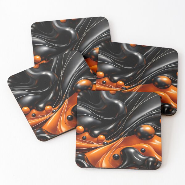 Item preview, Molten Onyx & Tangerine Flow designed and sold by Kaleidoscope Print.