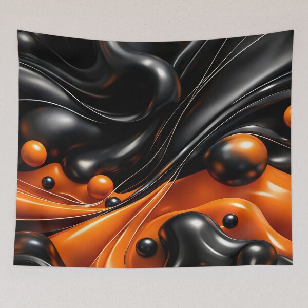 Item preview, Molten Onyx & Tangerine Flow designed and sold by Kaleidoscope Print.