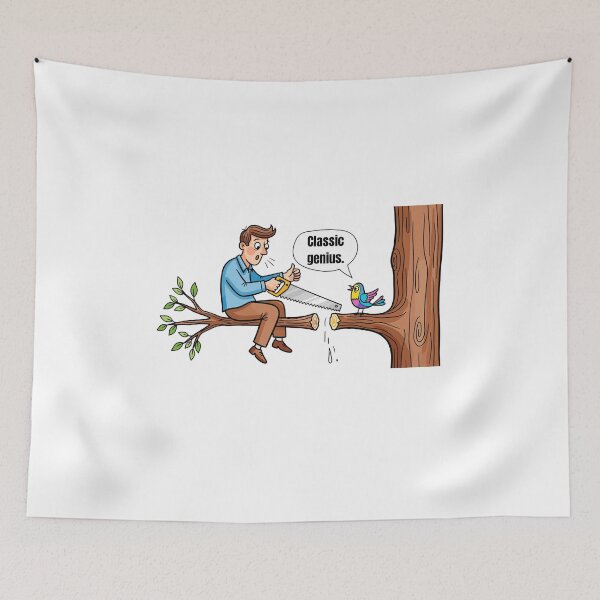 Item preview, Classic Genius Funny Cartoon Irony Illustration designed and sold by JustFunnyStuff.