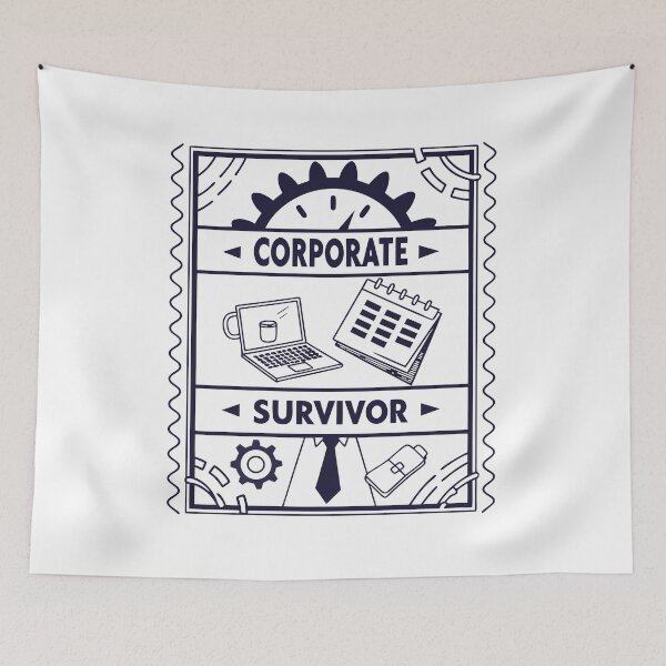 Item preview, Corporate Survivor Funny Work Humor Line Art designed and sold by Jirada.
