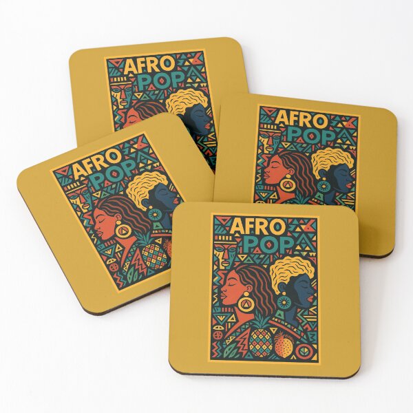 Item preview, Afro Pop - Geometric Art with Female Profiles and African Patterns designed and sold by ARTGENERATESART.