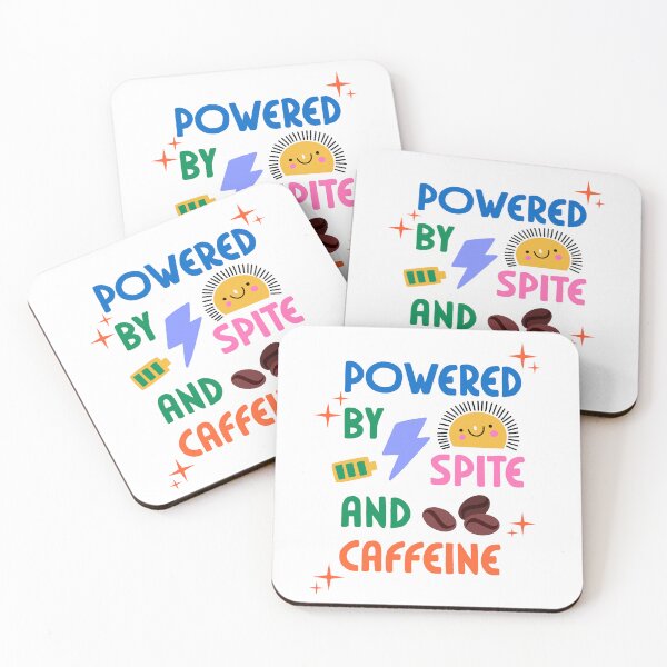 Item preview, Powered by Spite and Caffeine – Funny Coffee Lover Quote designed and sold by sweetdrawsart.