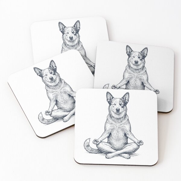 Item preview, Vintage Australian Cattle Dog Yoga Lotus Meditation Lover designed and sold by DoodleTortle.
