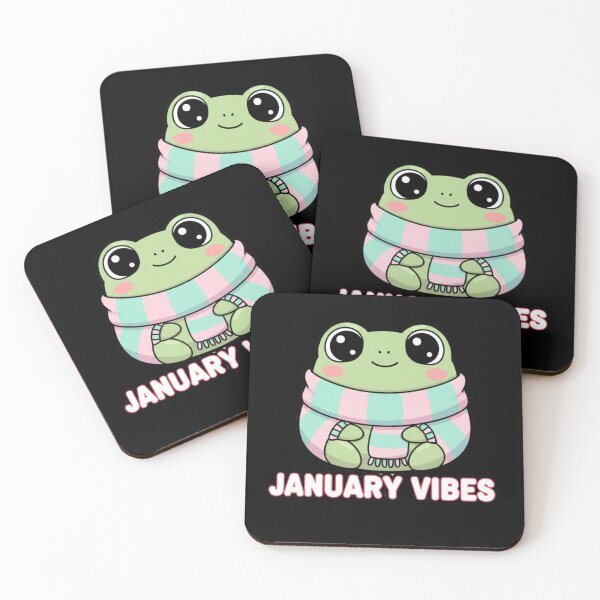Item preview, January Vibes Cute Frog Illustration – Kawaii Winter Frog Digital Art, Cozy Pastel Aesthetic Design designed and sold by CozyPops.