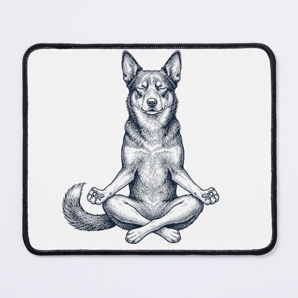 Item preview, Vintage Australian Kelpie Yoga Lotus Meditation Dog Lover designed and sold by DoodleTortle.