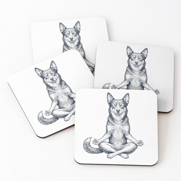 Item preview, Vintage Australian Kelpie Yoga Lotus Meditation Dog Lover designed and sold by DoodleTortle.