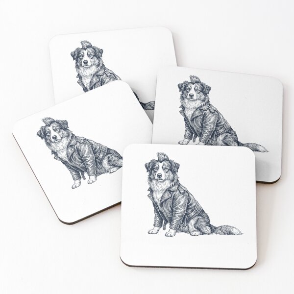 Item preview, Vintage Australian Shepherd Punk Mowhawk Dog Mom Dad designed and sold by DoodleTortle.
