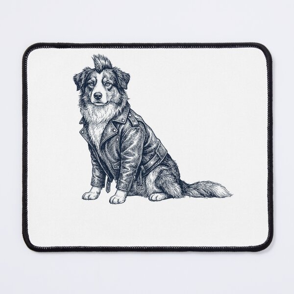 Item preview, Vintage Australian Shepherd Punk Mowhawk Dog Mom Dad designed and sold by DoodleTortle.
