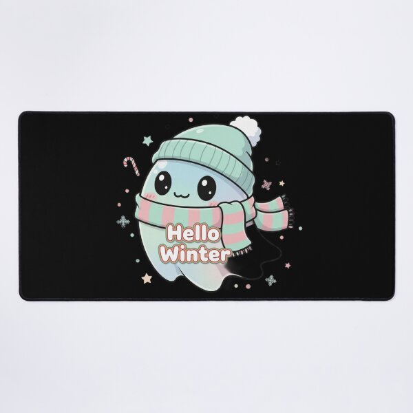 Item preview, Hello Winter Cute Ghost Illustration – Kawaii Winter Character, Cozy Pastel Digital Art Design designed and sold by CozyPops.