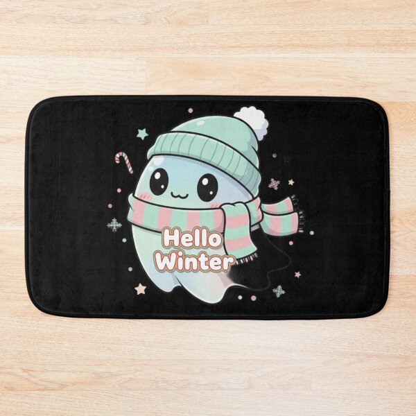 Item preview, Hello Winter Cute Ghost Illustration – Kawaii Winter Character, Cozy Pastel Digital Art Design designed and sold by CozyPops.
