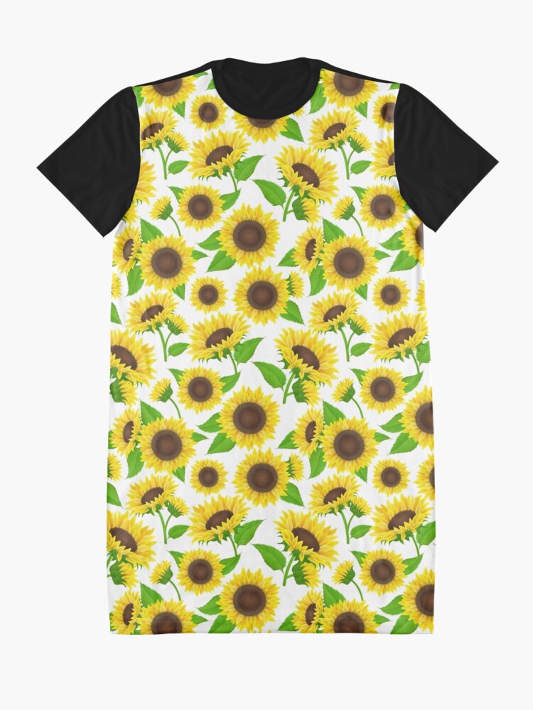 Alternate view of Sunflower seamless pattern with leaf Graphic T-Shirt Dress