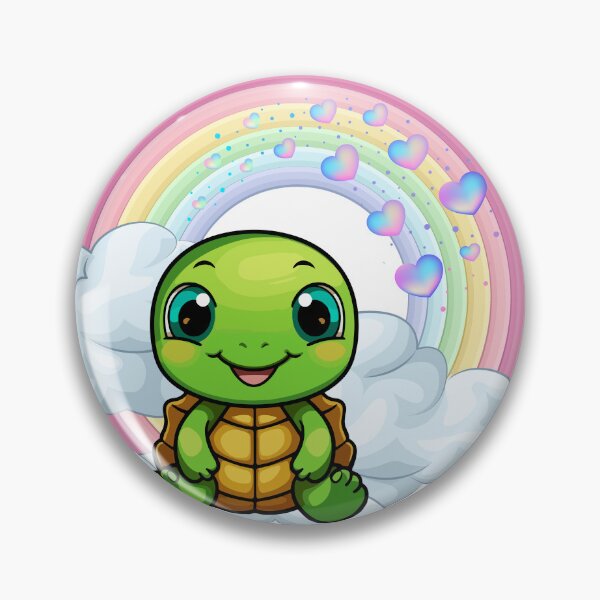 Artikelvorschau, Verträumte Schildkröte – Niedliche grüne Schildkröte auf Regenbogenwolke entworfen und verkauft von Love3Happy.
