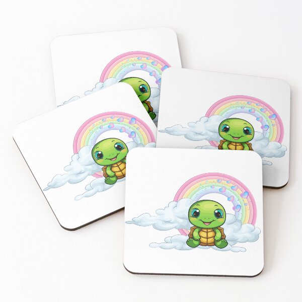 Item preview, Dreamy Turtle - Cute Green Turtle on Rainbow Cloud designed and sold by Love3Happy.