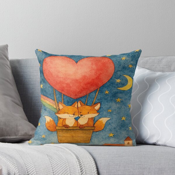 Item preview, Foxes in Love – Heart Balloon Night designed and sold by myforestfog.