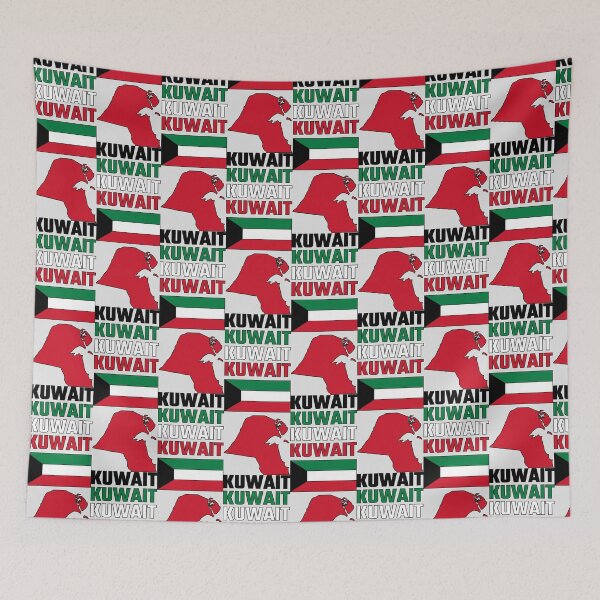 Item preview, Kuwait Flag Colors Typographic Map Design designed and sold by mashmosh.