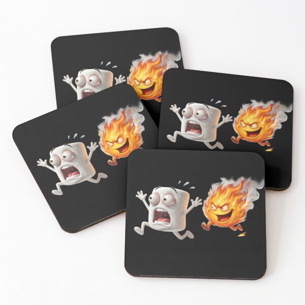 Item preview, The Great Escape - Scared Marshmallow Running from Fire designed and sold by PixMoody.