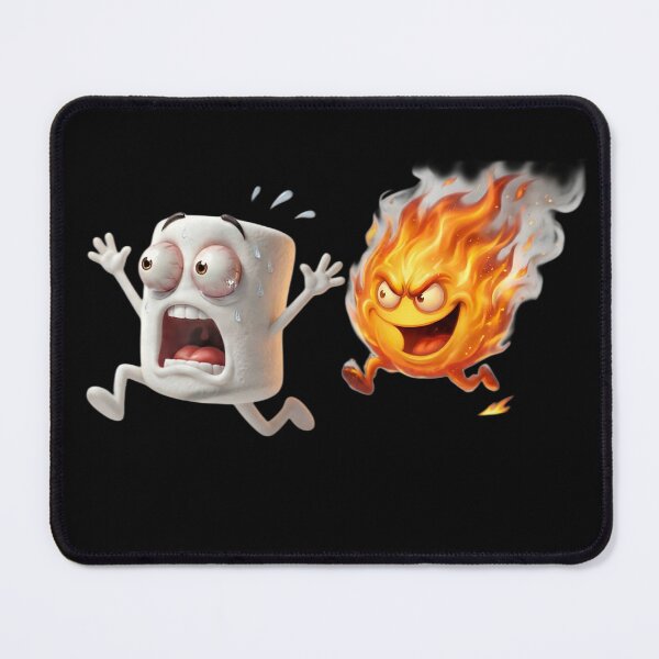 Item preview, The Great Escape - Scared Marshmallow Running from Fire designed and sold by PixMoody.