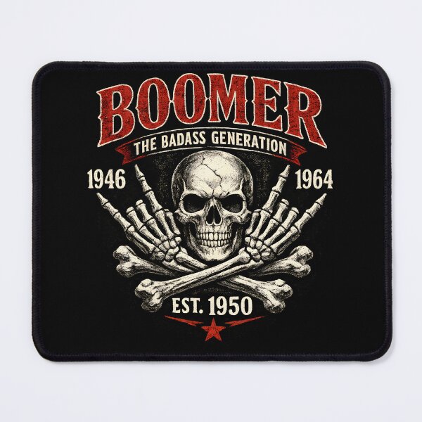 Item preview, Boomer The Badass Generation Skull Design designed and sold by HUTEND.