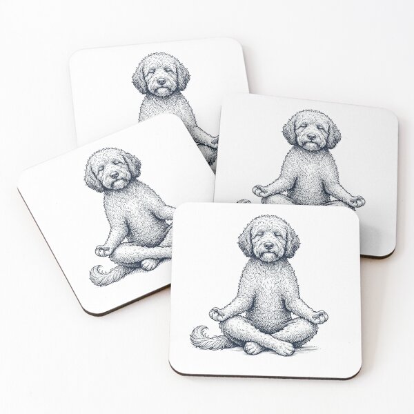 Item preview, Vintage Barbet Yoga Lotus Meditation Dog Lover designed and sold by DoodleTortle.
