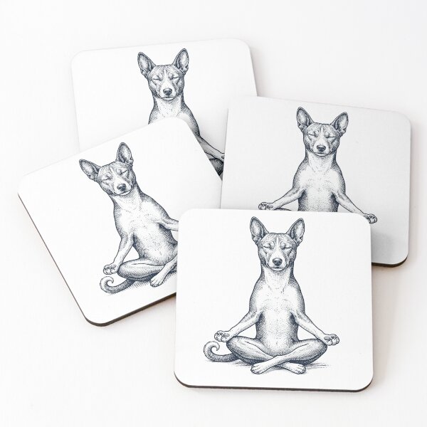 Item preview, Vintage Basenji Yoga Lotus Meditation Dog Lover designed and sold by DoodleTortle.