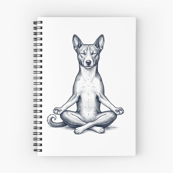 Item preview, Vintage Basenji Yoga Lotus Meditation Dog Lover designed and sold by DoodleTortle.