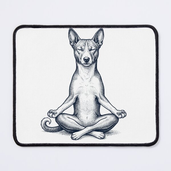 Item preview, Vintage Basenji Yoga Lotus Meditation Dog Lover designed and sold by DoodleTortle.