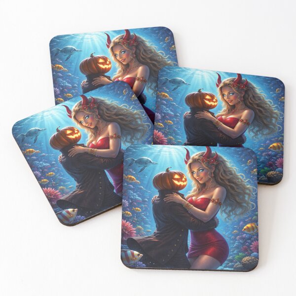 Item preview, Headless Horseman Underwater Dance With Demon Muse – Fantasy Romance Art designed and sold by TheHorsemanRidesAgain.