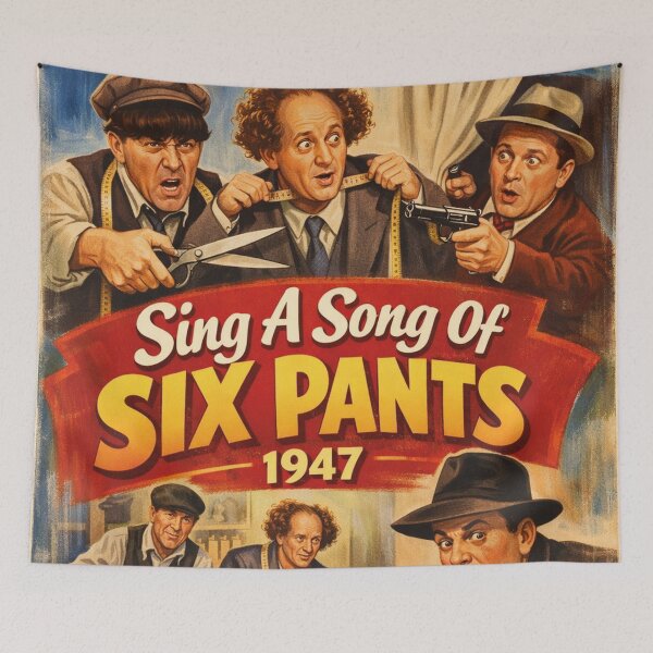 Item preview, The Three Stooges 1947 – Vintage Comedy Cinema Art designed and sold by Mauswohn.