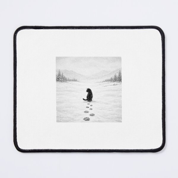 Artikelvorschau, Ruhiger Winterweg – Illustration einer Katze im Schnee entworfen und verkauft von LovelyCatGalaxy.