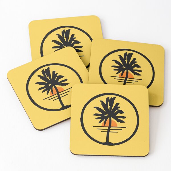 Item preview, Minimal Palm Tree Sunset Logo on Black Background designed and sold by NNAANN.