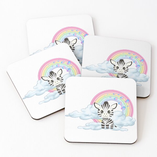 Item preview, Dreamy Zebra - Cute Baby Zebra on Cloud with Rainbow Hearts designed and sold by Love3Happy.
