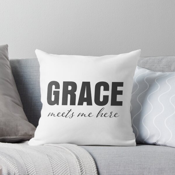 Item preview, Grace Meets Me Here – Christian Faith Typography T-Shirt Design designed and sold by CrossCrafted.
