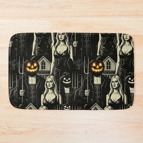 Item preview, Headless Horseman American Gothic Scratchboard Parody — Modern Gothic Halloween Art designed and sold by TheHorsemanRidesAgain.