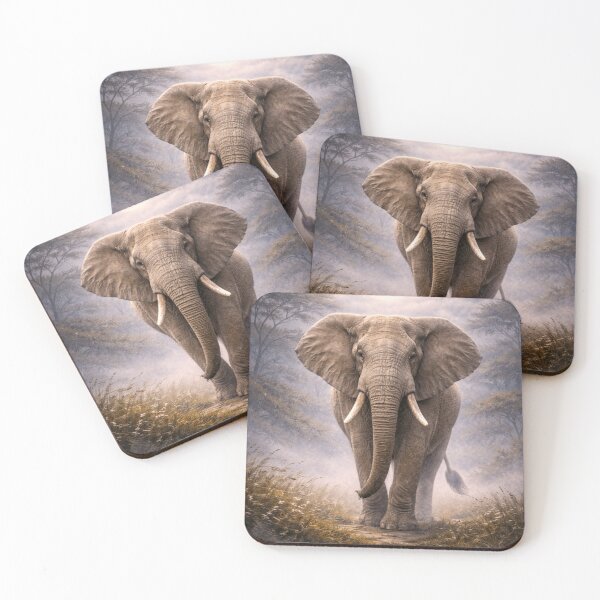 Item preview, Majestic Elephant Under Full Moon – Mystical Wildlife Fantasy Art designed and sold by ApexAnimal Art.